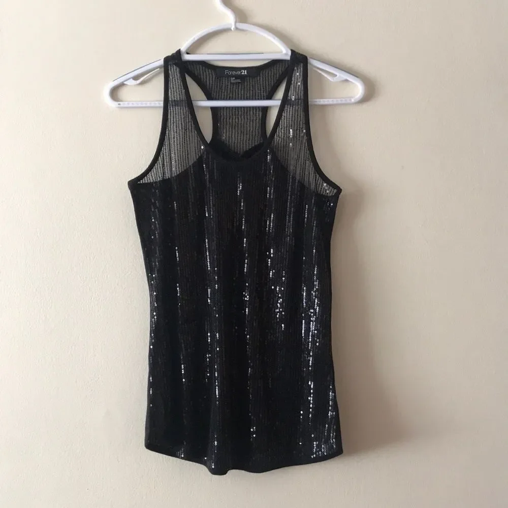 Forever 21 Sequins Tank Top Size S